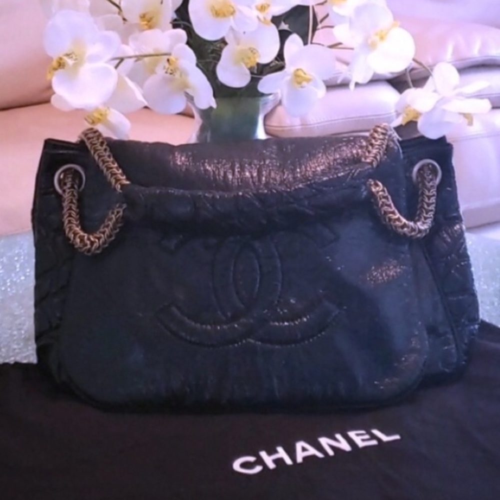 2009 CHANEL Black Rock & Chain XL Cabas Tote EUC - Picture 5 of 16